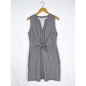 Vineyard Vines Women's Gingham Tie Knot Front Dress Size 10 Black White